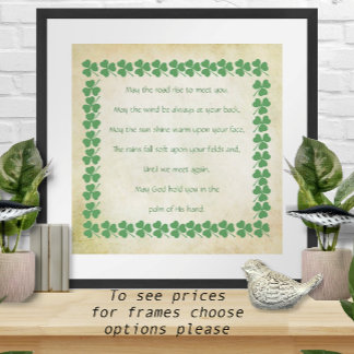 Irish Blessing May the road rise to meet you Poster