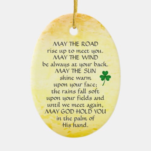 Irish Blessing May the Road Rise Up Personalized Ceramic Ornament