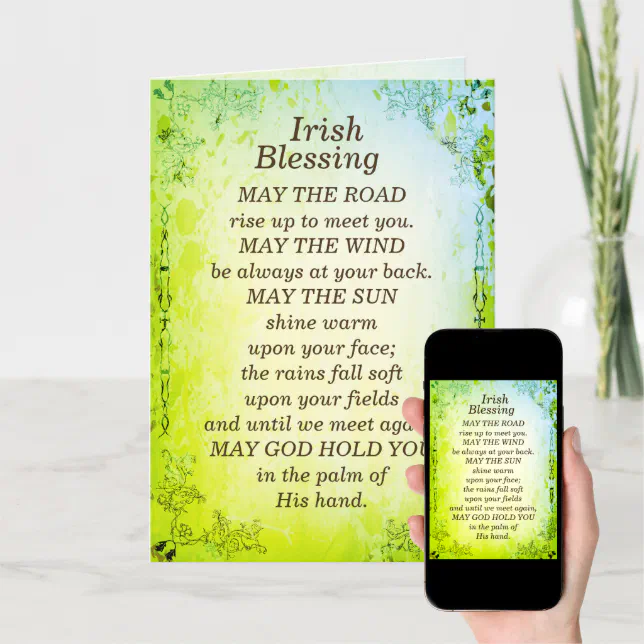 Irish Blessing, May the Road Rise Up to Meet You Card | Zazzle