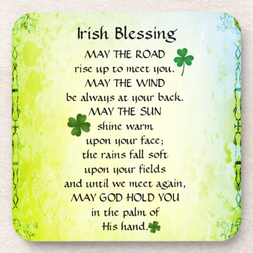 Irish Blessing May the road rise up to meet you Coaster