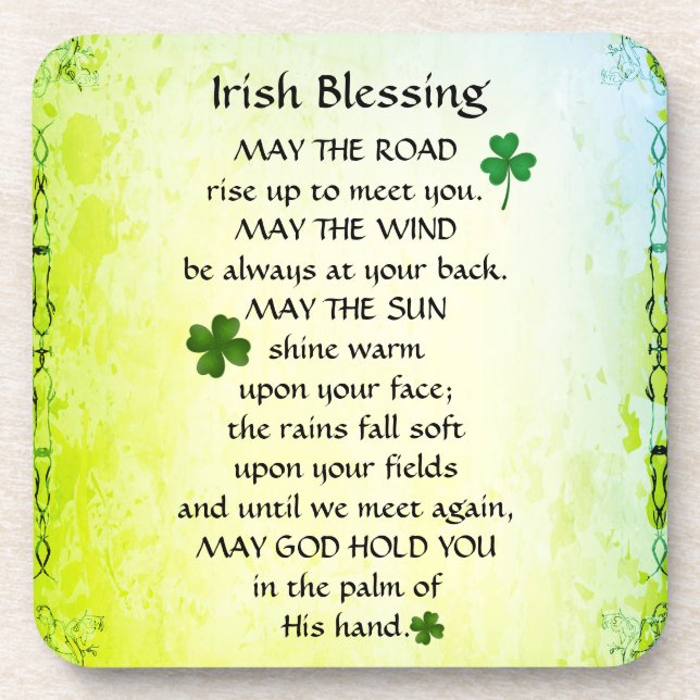 Irish Blessing, May the road rise up to meet you Coaster (Front)