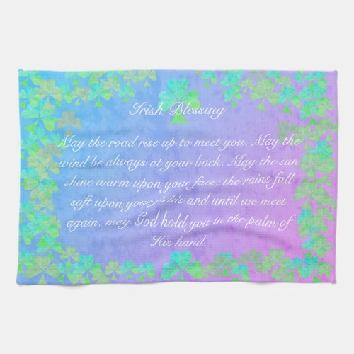 Irish Blessing May the road rise up to meet you Kitchen Towel