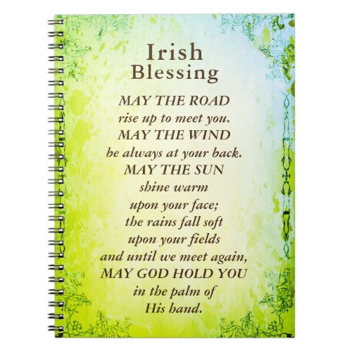 Irish Blessing May the Road Rise Up to Meet You Notebook