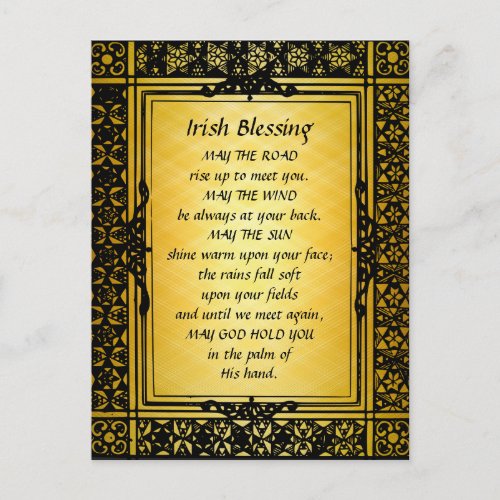 Irish Blessing May the Road Rise Up to Meet You Postcard