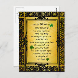 Irish Blessing, May the Road Rise Up to Meet You Postcard | Zazzle