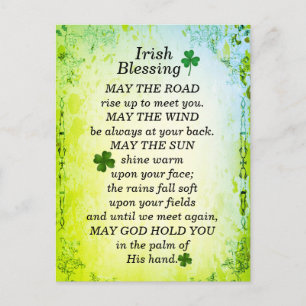 Irish Blessing, May the Road Rise Up to Meet You Postcard