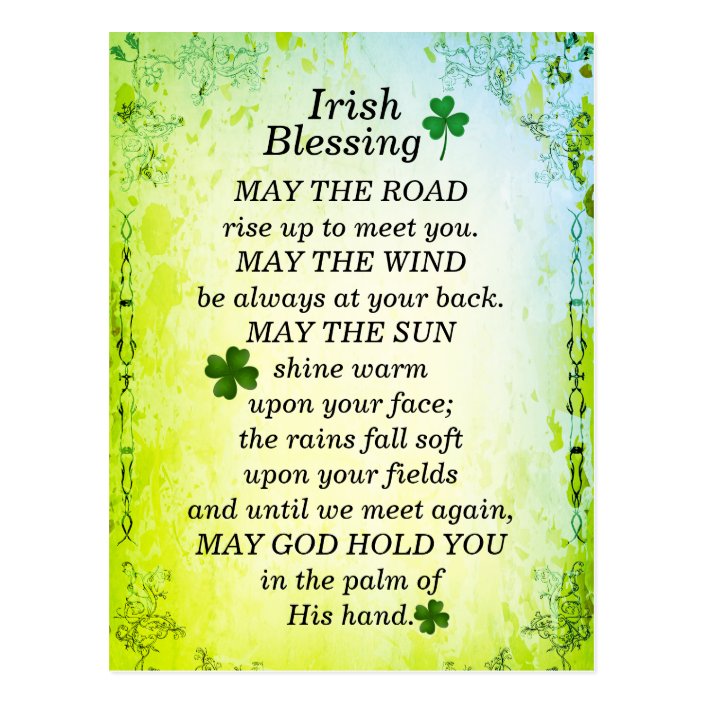 Irish Blessing, May the Road Rise Up to Meet You Postcard
