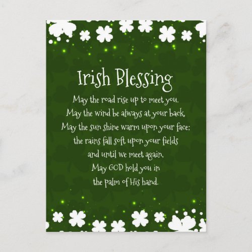 Irish Blessing May the Road Rise Up to Meet You Postcard