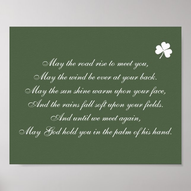 Irish Blessing May The Road Rise Up To Meet You Poster (Front)