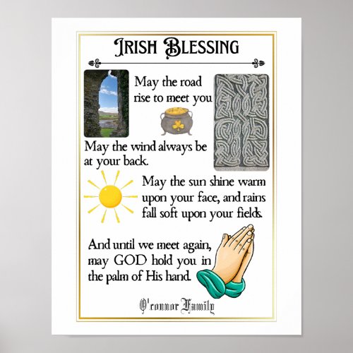 Irish Blessing May The Road Rise Up to Meet You Poster