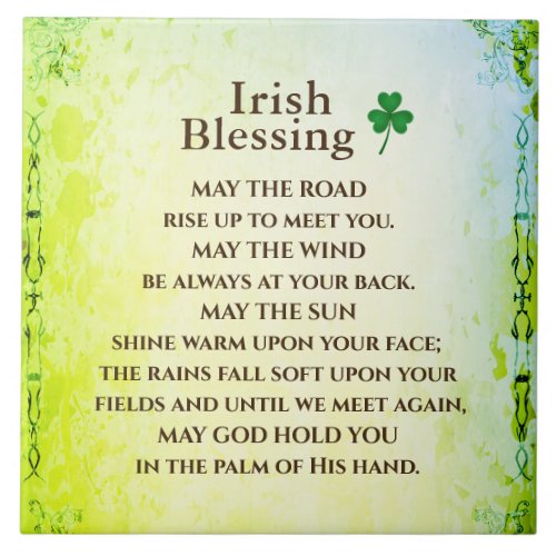 Irish Blessing May the Road Rise Up to Meet You Tile