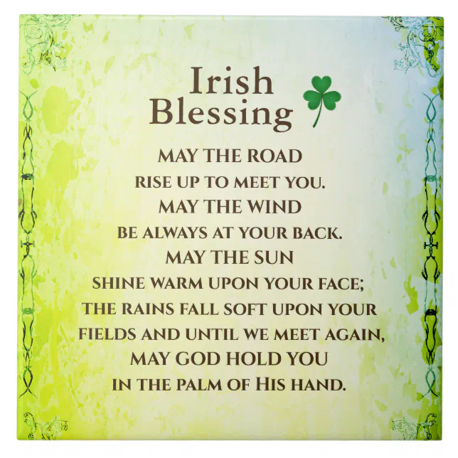 Irish Blessing, May the Road Rise Up to Meet You Tile | Zazzle