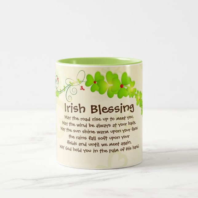 Irish Blessing, May the Road Rise Up to Meet You Two-Tone Coffee Mug (Center)