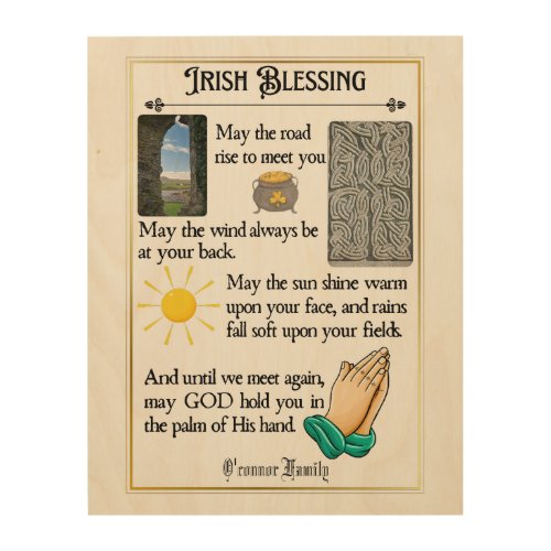Irish Blessing  May The Road Rise Up to Meet You Wood Wall Art