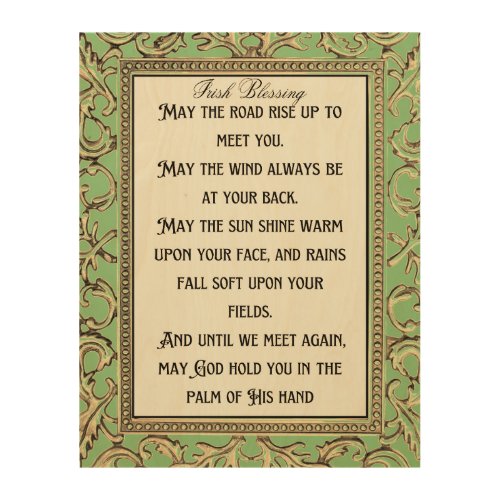 Irish Blessing May The Road Rise Up to Meet You Wood Wall Art