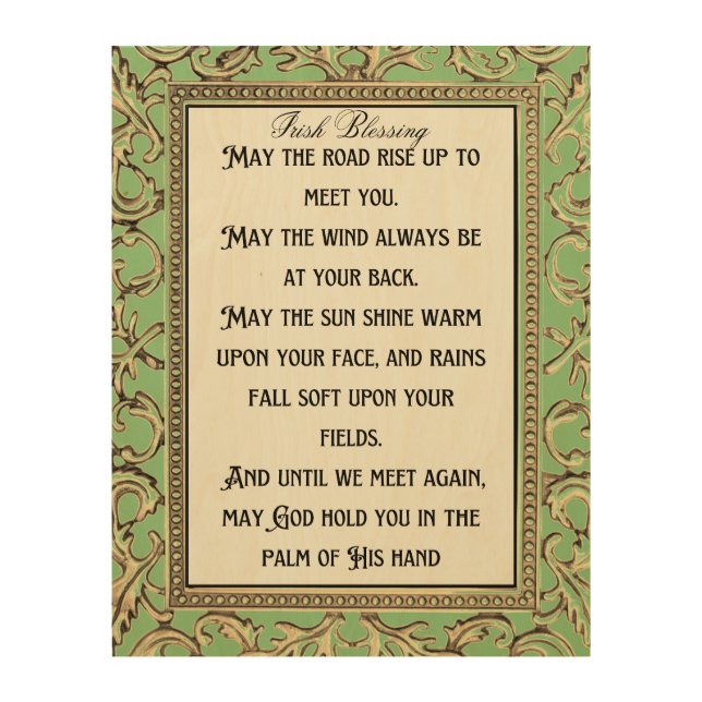 Irish Blessing May The Road Rise Up to Meet You Wood Wall Art (Front)