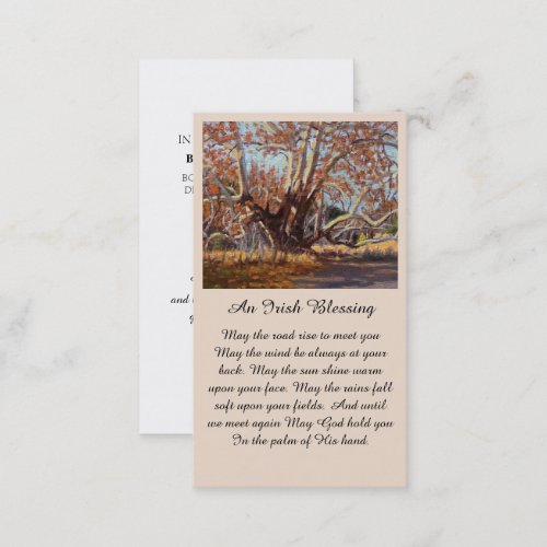 Irish Blessing Memorial Sympathy Card