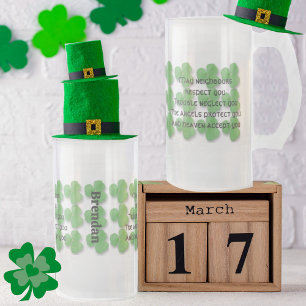 Irish Blessing Mug-May neighbours respect you Frosted Glass Beer Mug