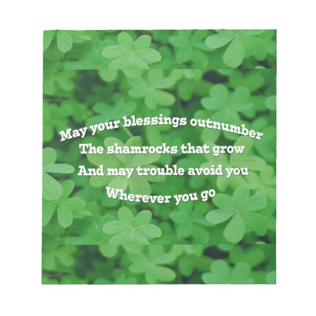 Irish Blessing Notepad (Front)
