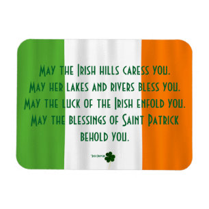 Irish Blessing of St. Patrick Flag Shamrock Magnet