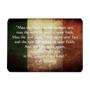 Irish Blessing on Distressed Flag Greeting Card Magnet