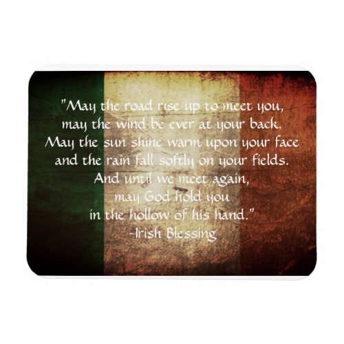 Irish Blessing on Distressed Flag Greeting Card Magnet