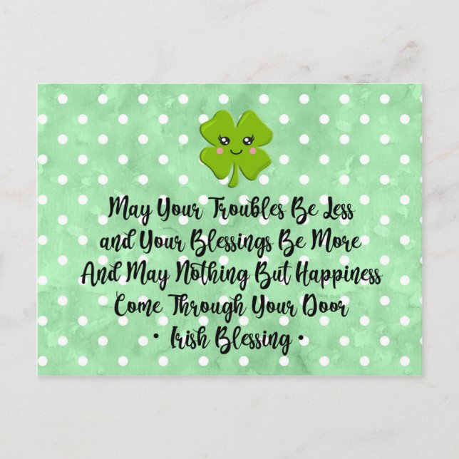 Irish Blessing Postcard (Front)
