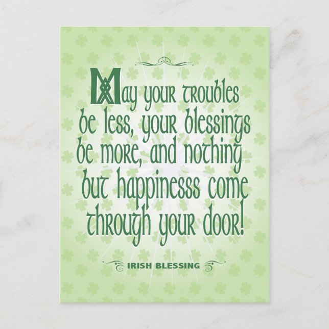 Irish Blessing Postcard (Front)