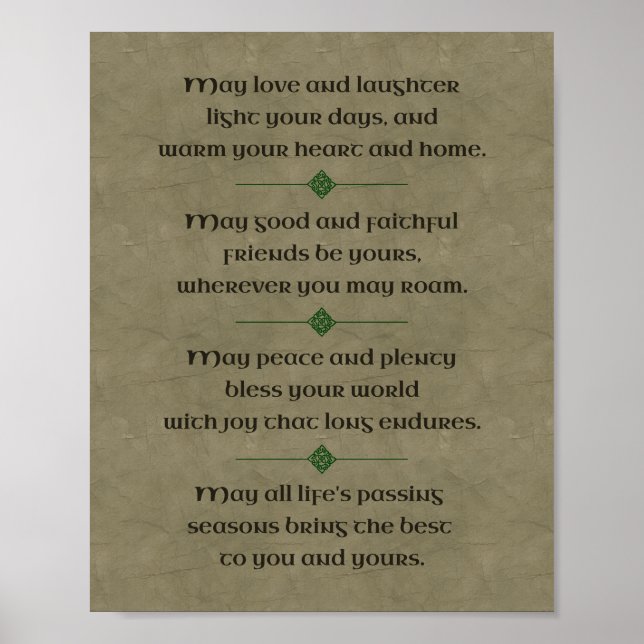 Irish Blessing Poster (Front)