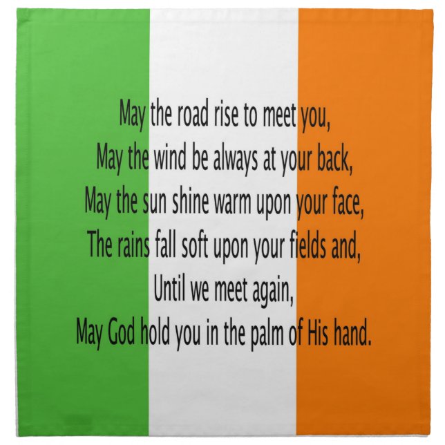 Irish Blessing Prayer Cloth Napkin (Front)