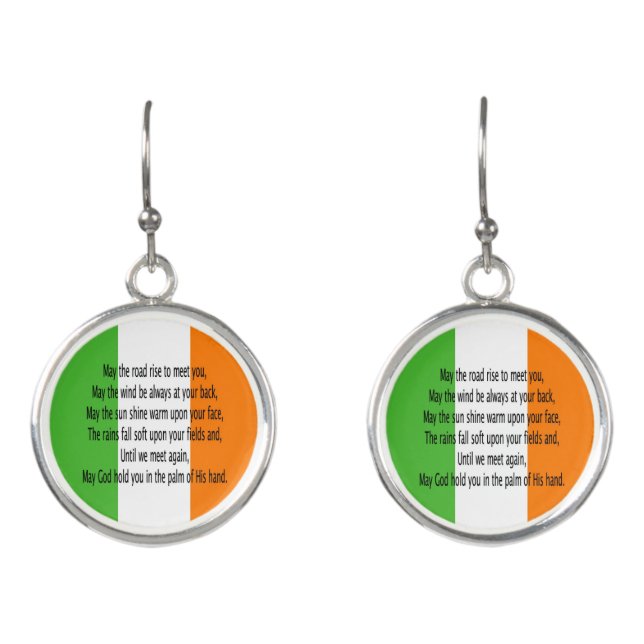 Irish Blessing Prayer   Earrings (Front)