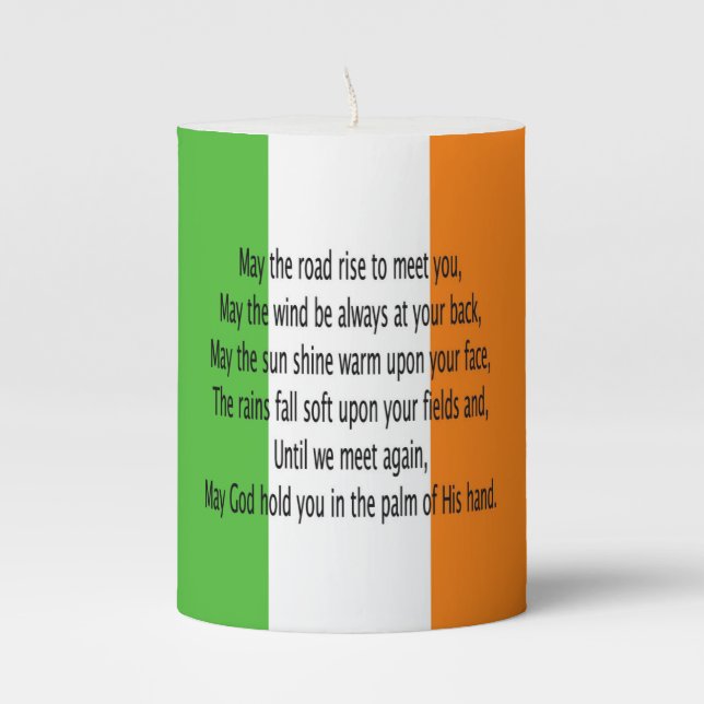 Irish Blessing Prayer Pillar Candle (Front)