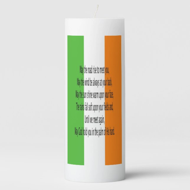 Irish Blessing Prayer Pillar Candle (Front)
