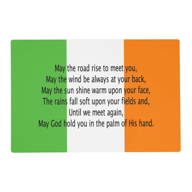 Irish Blessing Prayer  Placemat (Front)