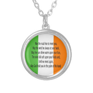 Irish Blessing Prayer Silver Plated Necklace