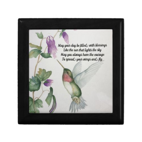 Irish Blessing Quote Hummingbird Inspirational Gift Box