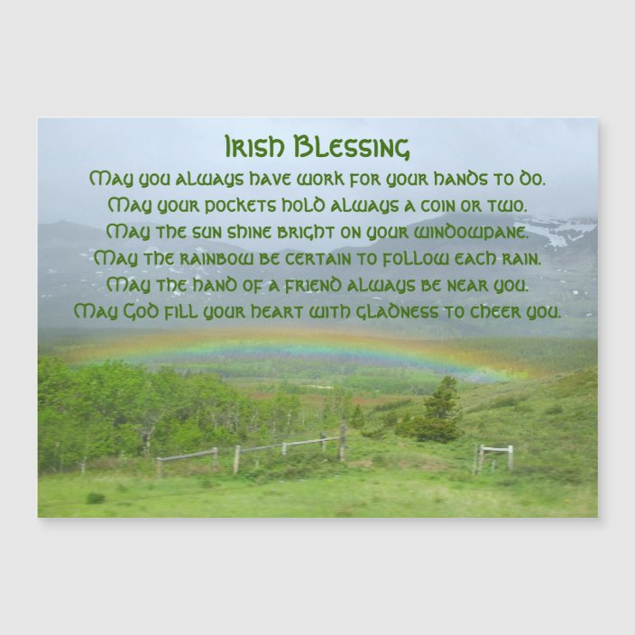 Irish Blessing Rainbow Photo Magnetic Card Zazzle irish-blessing-rainbow-photo-magnetic-card-zazzle