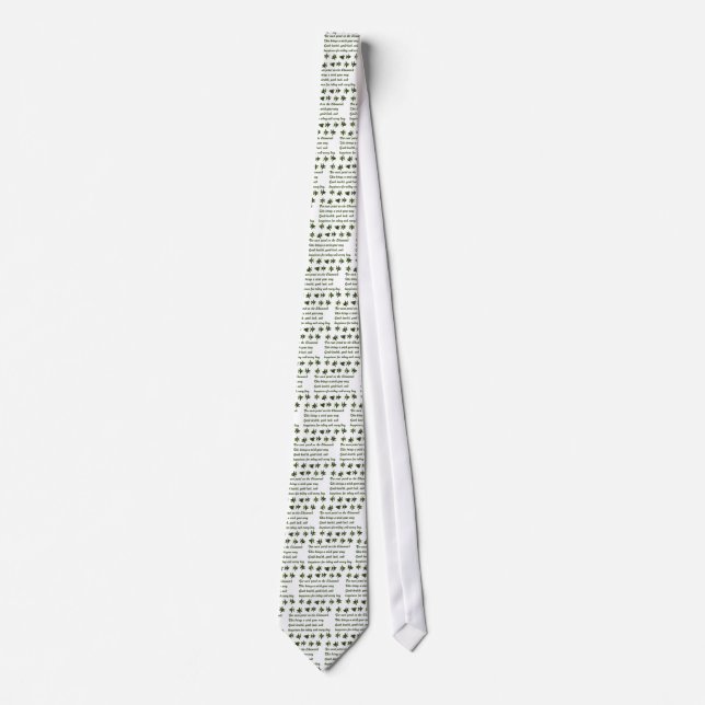 Irish Blessing Shamrock2 Neck Tie (Front)