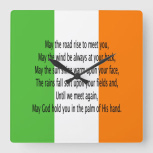 Irish Blessing Square  Wall Clock