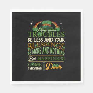 Irish Blessing St Patricks Day Leprechaun Rainbow  Napkins