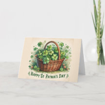 Irish Blessing St Patrick's Shamrock Holiday Card