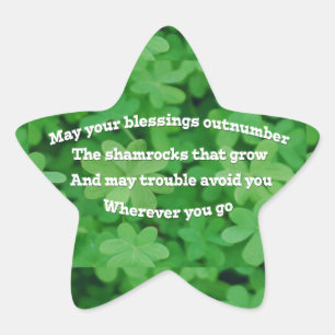 Irish Blessing Star Sticker
