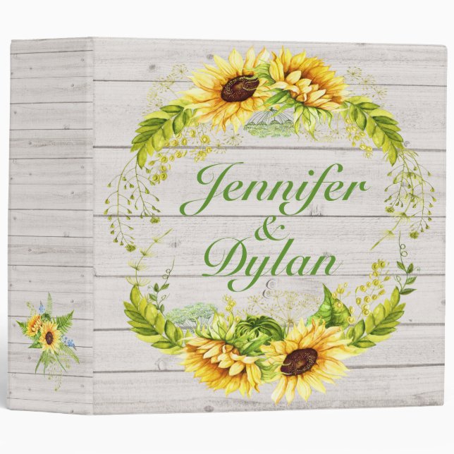 Irish Blessing Sunflower Wedding / All Occasion 3 Ring Binder (Front/Spine)