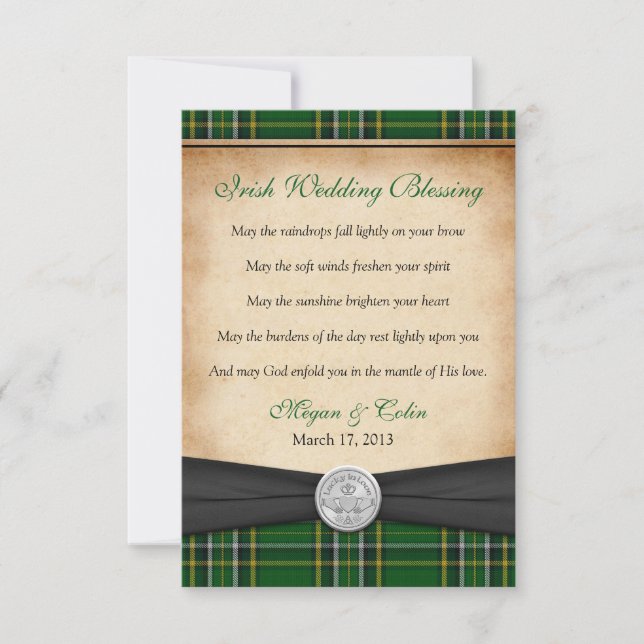 Irish Blessing Tartan Claddagh Lucky Wedding (Front)