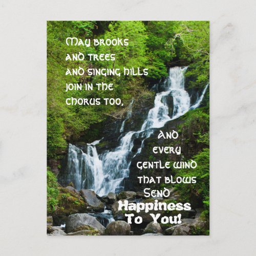 Irish Blessing Torc Waterfall Ireland Postcard