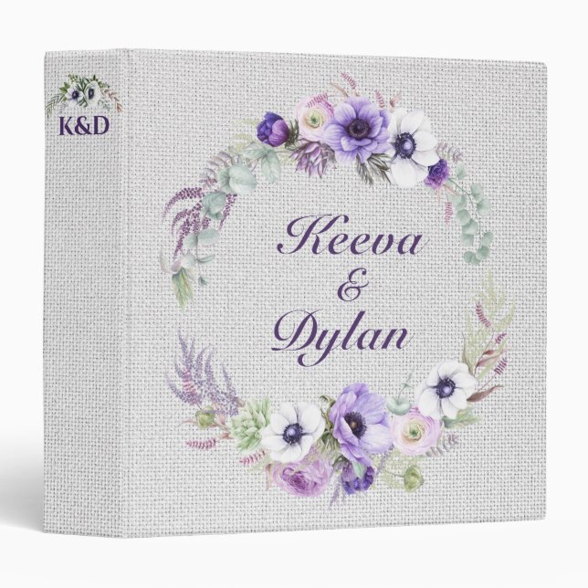 Irish Blessing Violets Wedding - Anniversary 3 Ring Binder (Front/Spine)