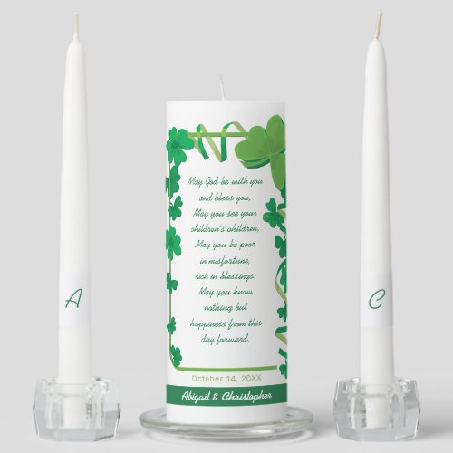 Irish Blessing Wedding Unity Candle Set