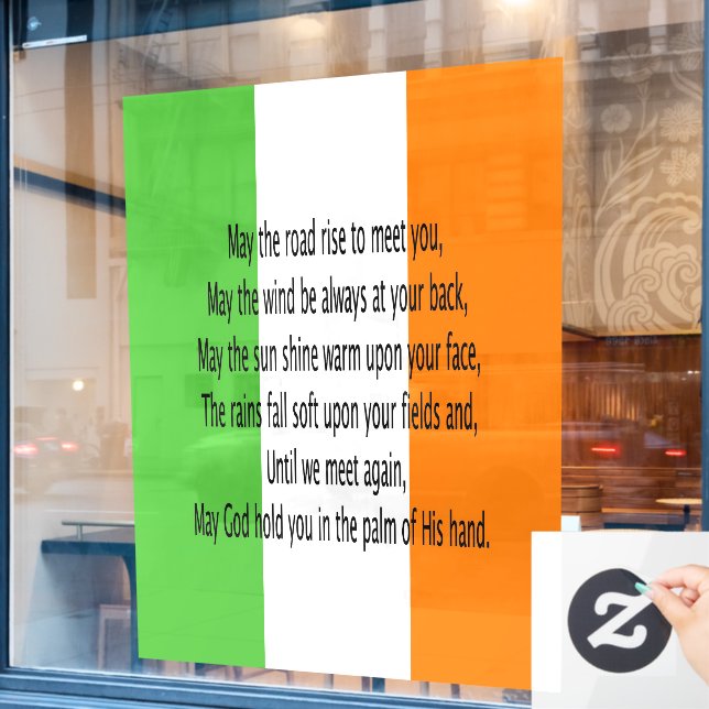 Irish Blessing Window Cling (Cafe Window)