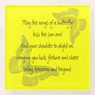 Irish Blessing: Wings of a Butterfly Glass Coaster