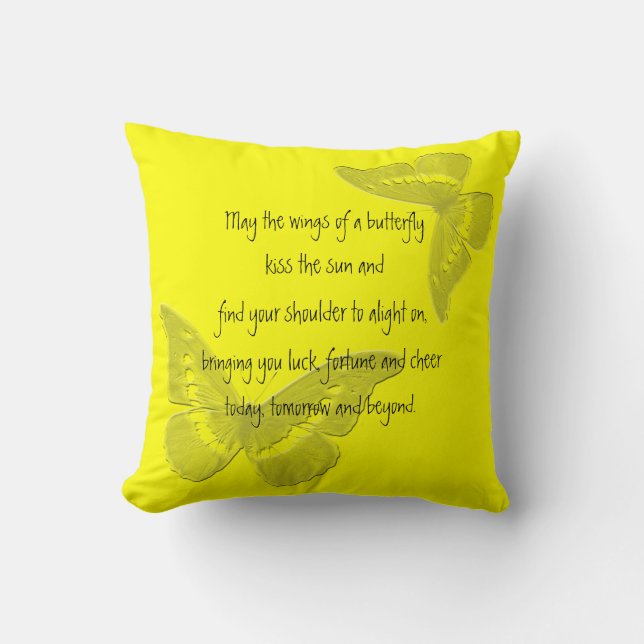 Irish Blessing: Wings of a Butterfly Throw Pillow (Front)